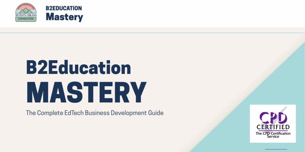 Build a complete, education-specific commercial engine – from positioning and pricing to discovery, concept-led business development, stakeholder navigation and measurement. This is the full playbook for EdTech founders and commercial leaders who want sustainable growth in education markets. You’ll learn how to: Position your product for schools, MATs and education organisations Design an education-specific business development strategy Run strategic discovery and concept-led conversations Navigate complex stakeholder groups and decision-making in education Measure what matters and build a pipeline that actually converts Best for: EdTech founders, CEOs and commercial leaders who want an end-